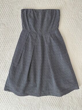 J. Crew Lorelei Strapless Polka Dot Cocktail Dress Cotton Size 2